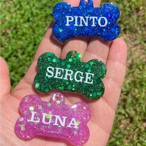 👑 Hand Made ID tags/ Dog Tag/ backpack TaG/ add name and Ph number